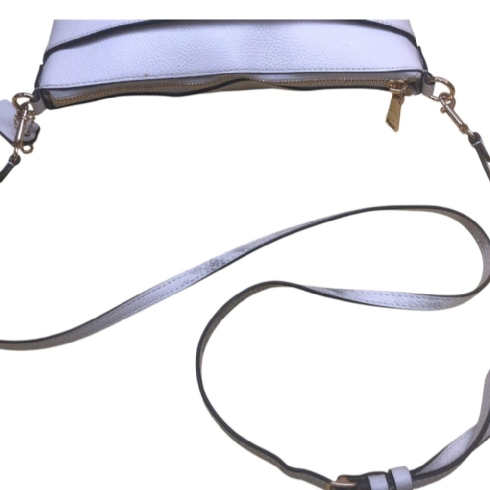 Coach Off White Polished Pebble Leather Crossbody Bag with Gold Accents - Picture 7 of 9